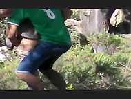 Mesut Ozil Fan Was Caught On Camera When Was Owning Muslim Teen In Hijab Behind The Tree