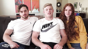 Bisexual Threesome Orgy With Young Hot Redhead And Two Gays