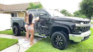 Sexy Big Booty Babes Kelsi Monroe And Rose Monroe In Truck Wash Threesome With J Mac