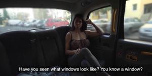 Busty MILF As Taxi Client Public Fucked Outdoor In Car