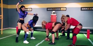 Four Hot Pornstars In The Brazzers Halftime Show II